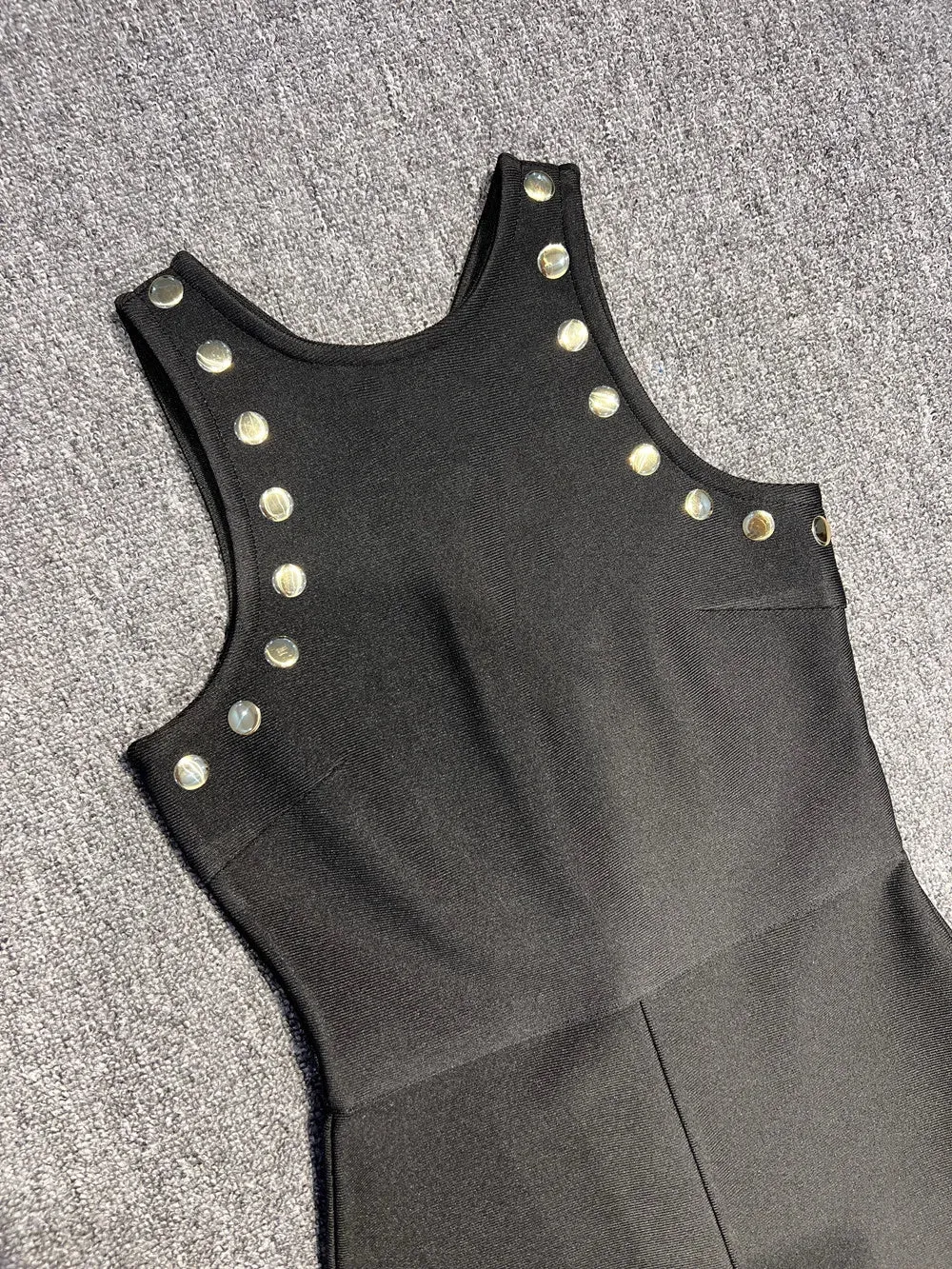 Trend4us Women’s Sleek Black Sleeveless Bandage Jumpsuit
