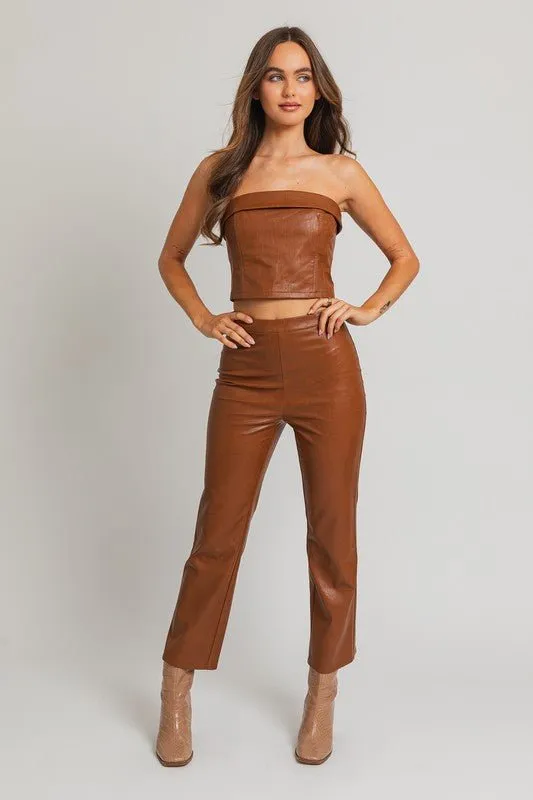 Vegan Leather Corset Top
