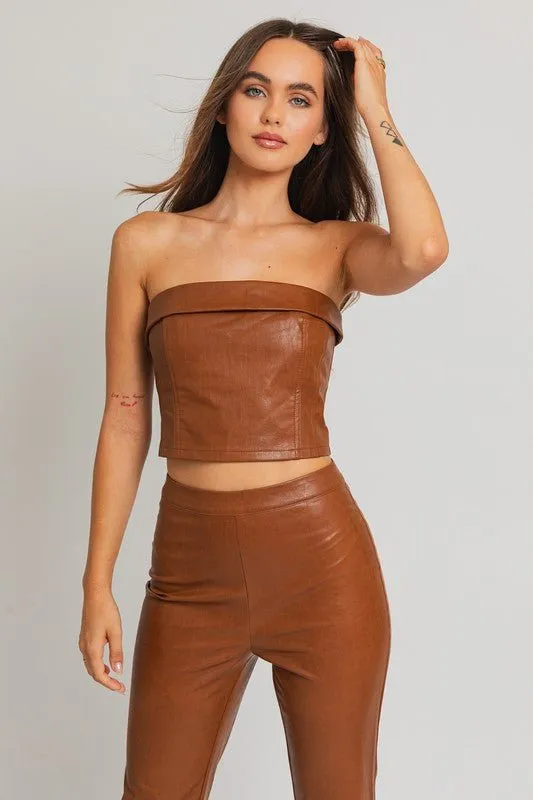 Vegan Leather Corset Top