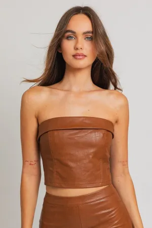 Vegan Leather Corset Top