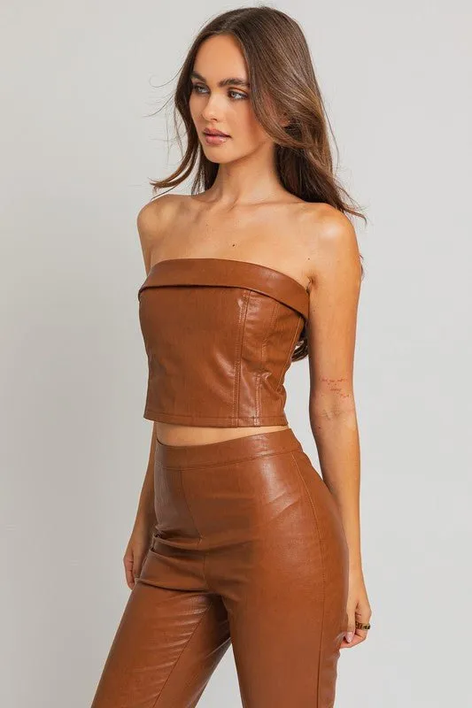 Vegan Leather Corset Top