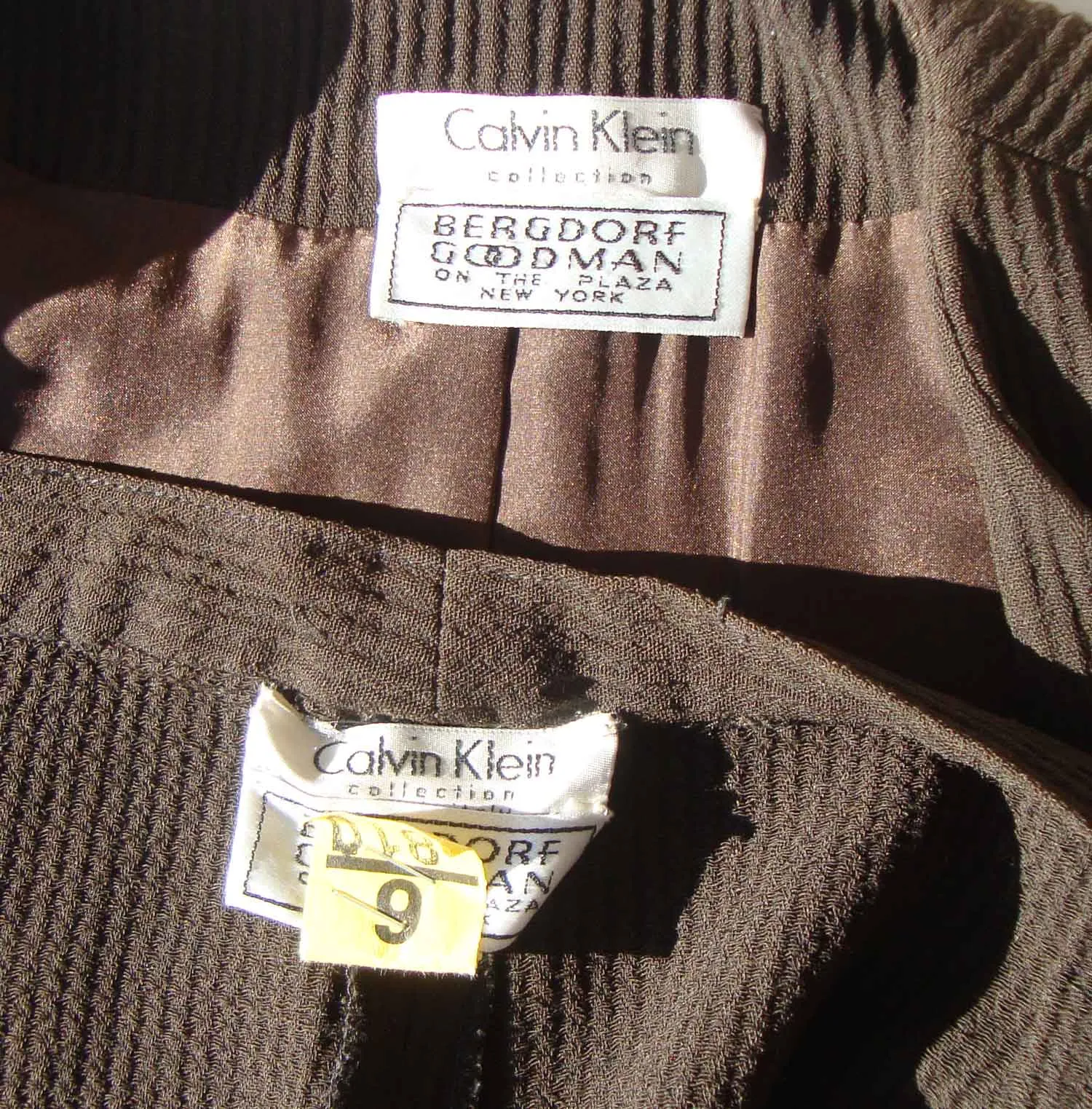 Vintage 90s Calvin Klein Brown Wool Pantsuit M